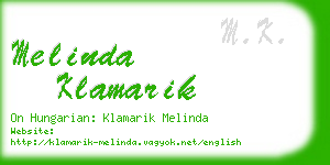 melinda klamarik business card